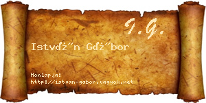 István Gábor névjegykártya